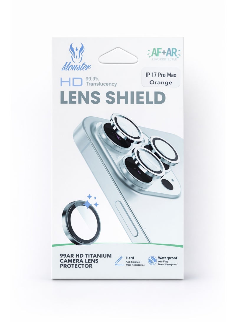 مونستر اسكرينة كاميرا كاملة معدن لـ iPhone 17 Pro Max بتقنية AR HD – حمايه قويه  بدون التأثير على جودة التصوير ومظهر أنيق متناسق مع هاتفك - Image 2